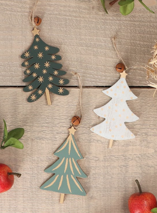 Gisela Graham Wooden Christmas Tree Decoration