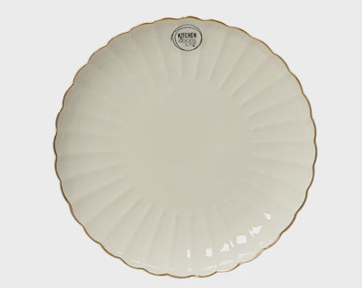 Golden Edge Fluted Dinner Plate