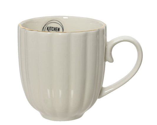 Golden Edge Fluted Mug