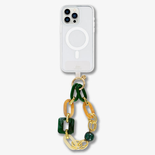 Green Marble Chain Phone Wristlet
