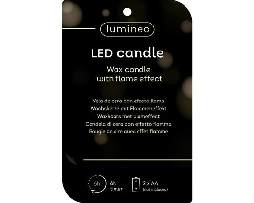Grey Shaped Wax LED Candle - 23cm