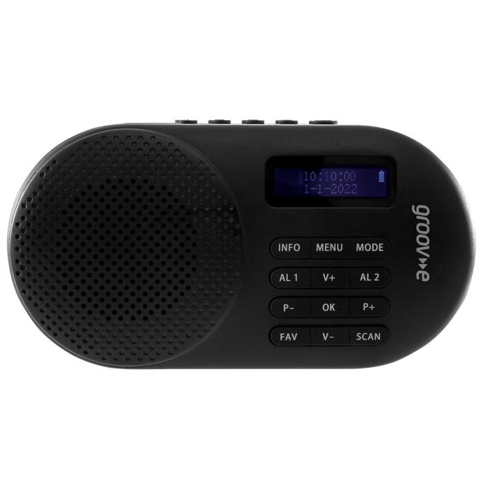 Groov-e Milan Rechargeable DAB/FM Radio with Bluetooth - Black | GVDR05BK (7645965418684)