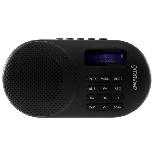 Groov-e Milan Rechargeable DAB/FM Radio with Bluetooth - Black | GVDR05BK (7645965418684)