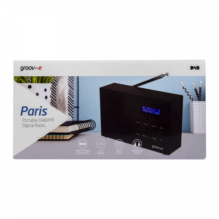 Groov-e Paris Portable DAB/FM Digital Radio - Black | GVDR03 (7645965385916)