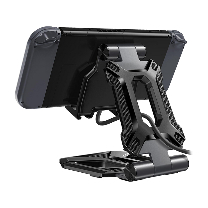 Heavy Duty Phone Stand for Desk Folds Flat Fits In Pocket-Black