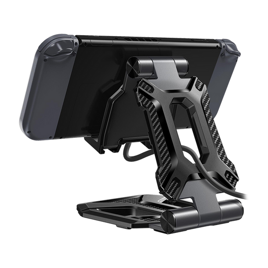 Heavy Duty Phone Stand for Desk Folds Flat Fits In Pocket-Black