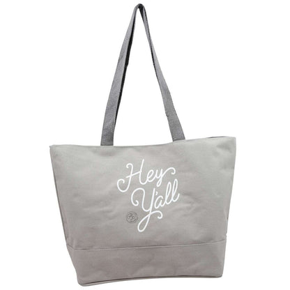 Hey Y'all Grey Canvas Tote