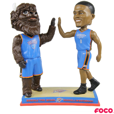 Oklahoma City Thunder - Rumble the Bison and Russell Westbrook