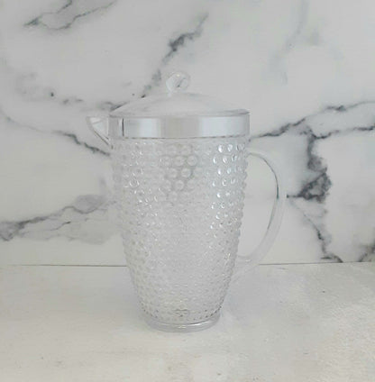 Hobnail Pitcher Clear Acrylic