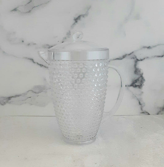 Hobnail Pitcher Clear Acrylic