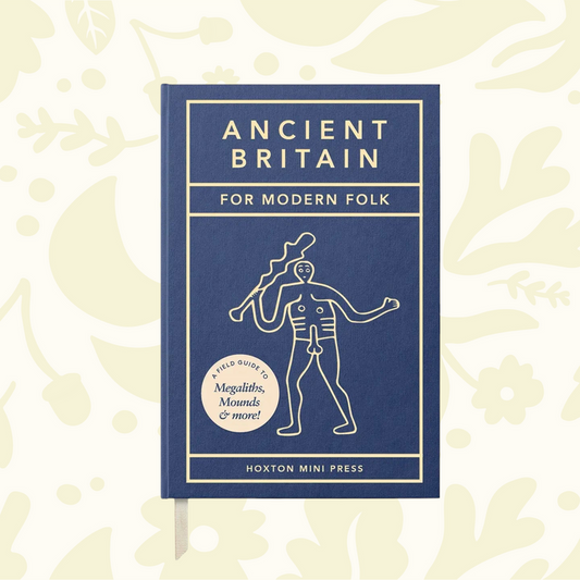 Forager Provisions LTD hardback book Ancient Britain For Modern Folk with a blue cover and cream line art illustration
