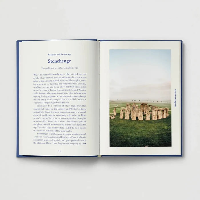 Hoxton Mini Press folklore book displays Stonehenge text left, photo right: Ancient Britain For Modern Folk cover.