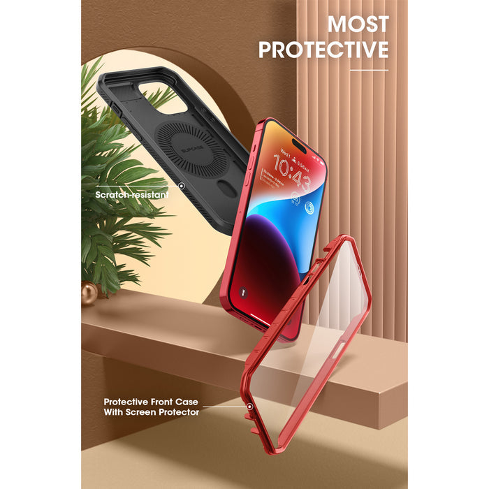 iPhone 15 6.1 inch Unicorn Beetle PRO MAG Rugged Case-Metallic Red