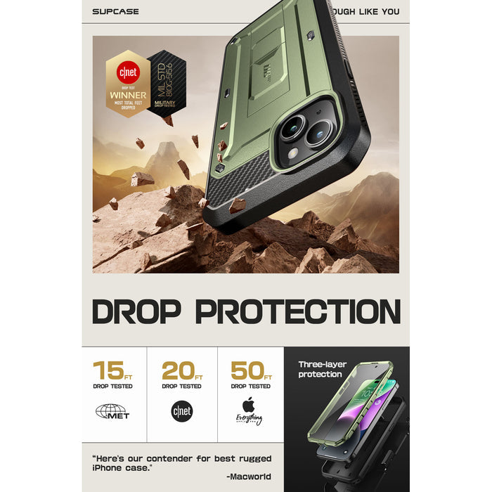 iPhone 15 6.1 inch Unicorn Beetle PRO Rugged Case-Dark Green