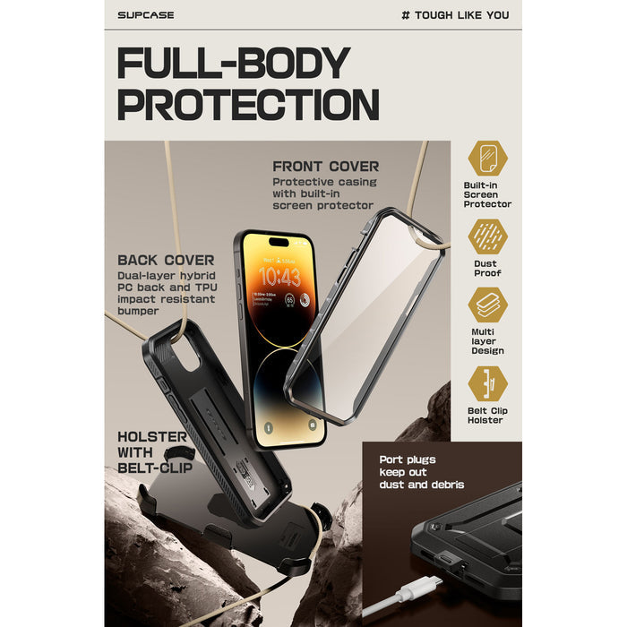 iPhone 15 Plus 6.7 inch Unicorn Beetle PRO Rugged Case-Black