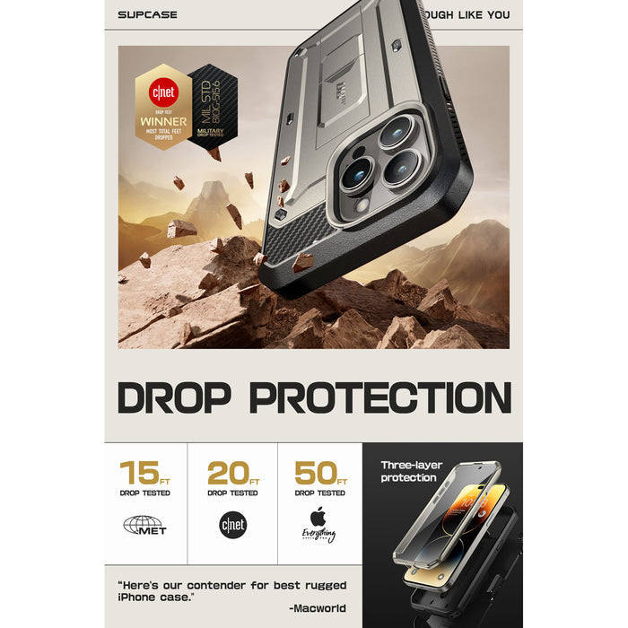 iPhone 15 Pro 6.1 inch Unicorn Beetle Pro Rugged Case-Titan Gray