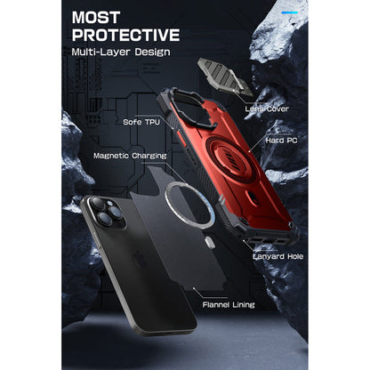 iPhone 15 Pro Max 6.7 inch Unicorn Beetle MAG XT MagSafe Case-Metallic Red