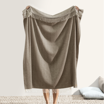 Italian Herringbone Throw Barnwood