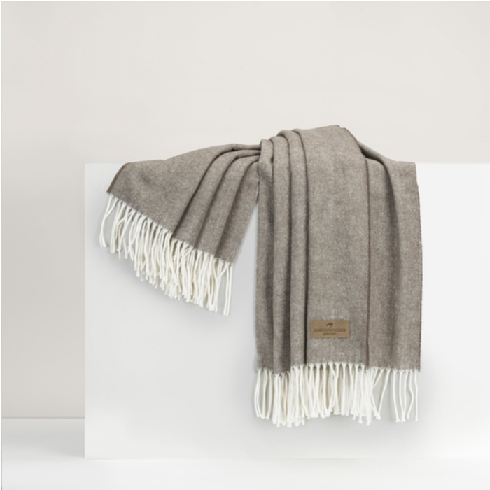 Italian Herringbone Throw Mink