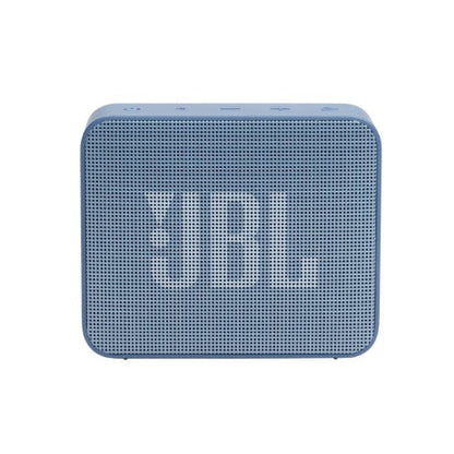 Blue portable speaker with 'B&O' branding on a white background