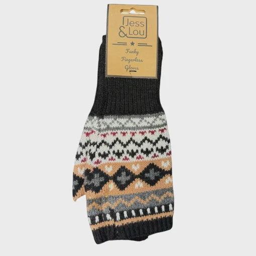 Jess & Lou Nordic Fingerless - Black