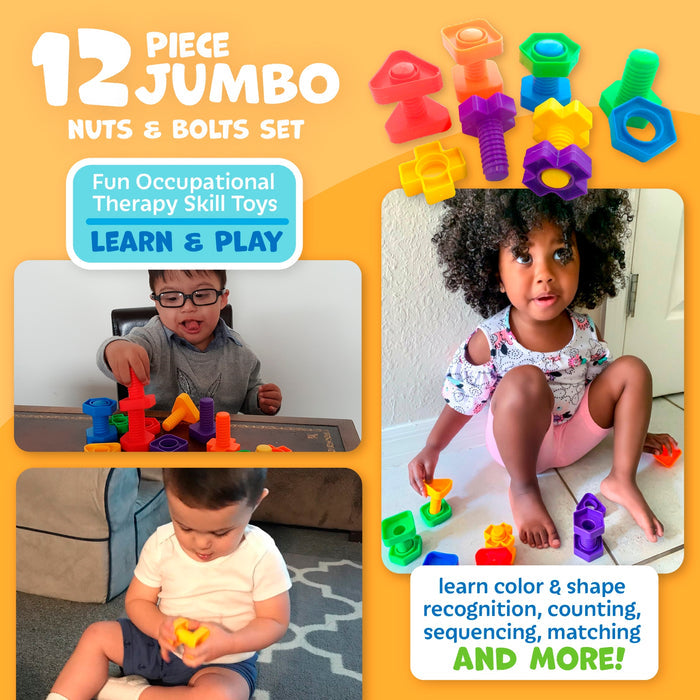 Jumbo Nuts and Bolts Set with Tote
