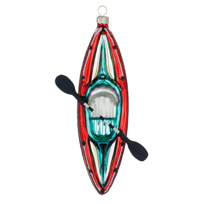 Kayak Glass Christmas Hanging Decoration