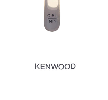 Kenwood appliance with a measurement label on a white background