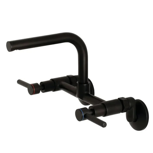 Kingston Brass Concord 8 in. Adjustable Center Wall Mount Kitchen Faucet (KS812) main image.