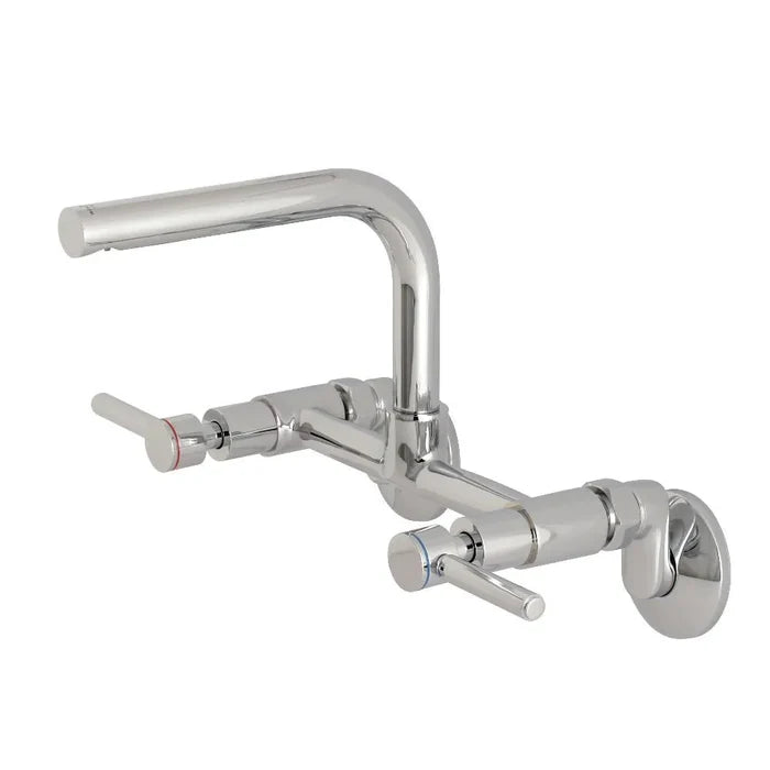 Kingston Brass Concord 8 in. Adjustable Center Wall Mount Kitchen Faucet (KS812) Polished Chrome