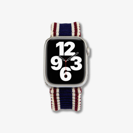 Knit Apple Watch® Band - Maroon + Navy