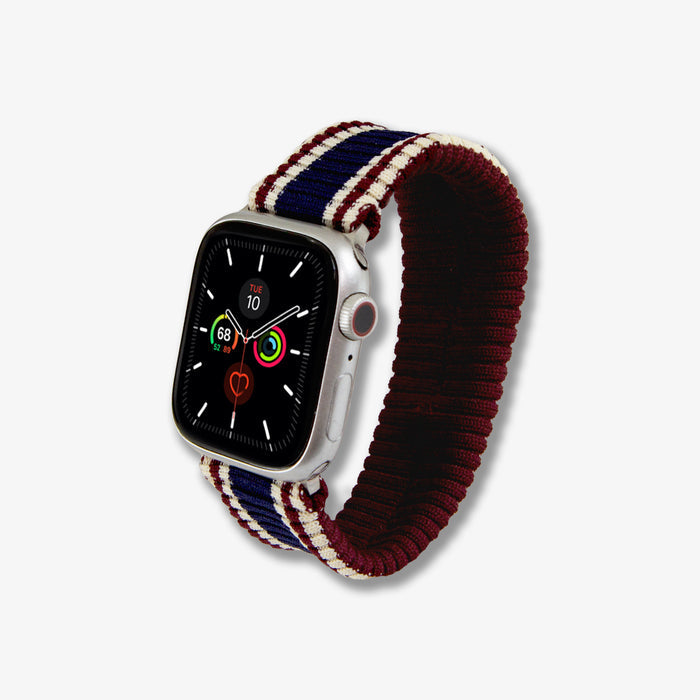 Knit Apple Watch® Band - Maroon + Navy