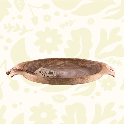 Kupilka 44 Large Plate Brown, eco-friendly natural fibre, round shallow design with dual handles—ideal outdoor dining dish.