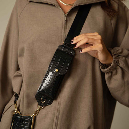 Lana Sunglass Strap Only - Black Croc/Gold