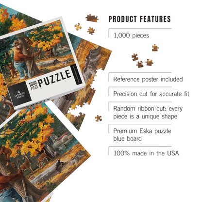 Forager Provisions LTD Lantern Press 1000 piece Smokey Bear jigsaw puzzle featuring vintage forest art and features