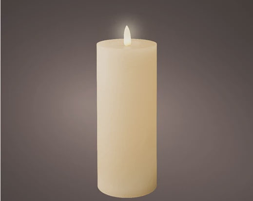LED Cream Wax Pillar Candle - 19cm