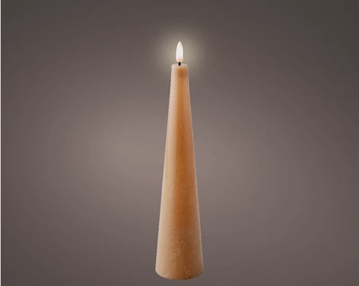 LED Light Brown Wax Cone Candle