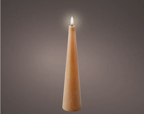 LED Light Brown Wax Cone Candle
