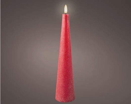 LED Red Wax Cone Candle