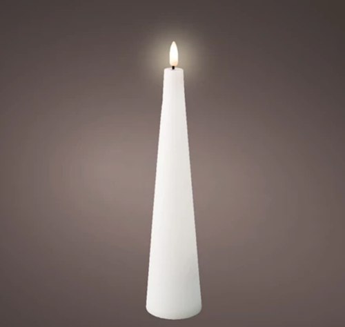 LED White Wax Cone Candle