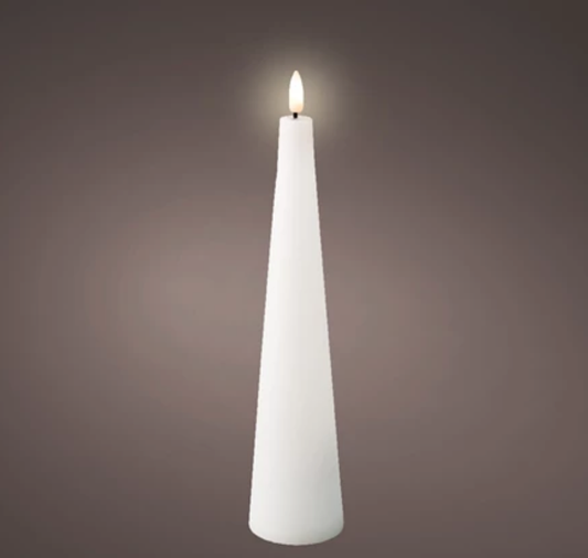 LED White Wax Cone Candle