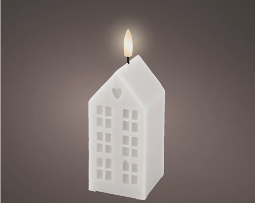 LED White  Wax House Candle