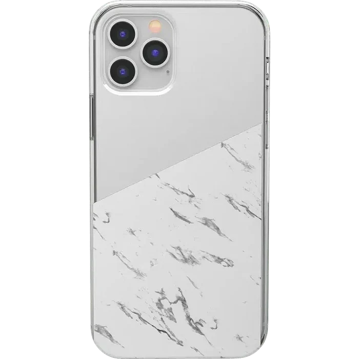 Let's Split | Half White Clear Marble Case iPhone Case get.casely Classic iPhone 12 Pro
