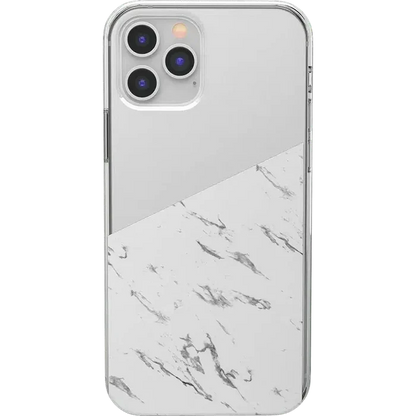 Let's Split | Half White Clear Marble Case iPhone Case get.casely Classic iPhone 12 Pro