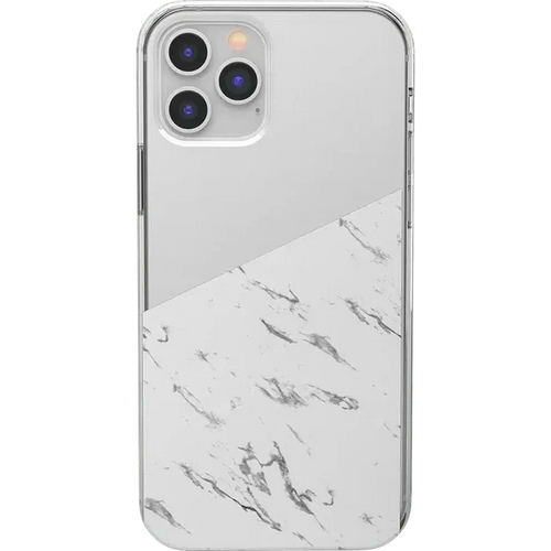 Let's Split | Half White Clear Marble Case iPhone Case get.casely Classic iPhone 12 Pro