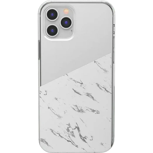 Let's Split | Half White Clear Marble Case iPhone Case get.casely Classic iPhone 12 Pro