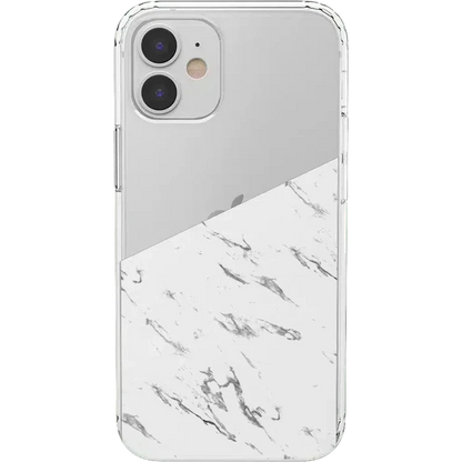 Let's Split | Half White Clear Marble Case iPhone Case get.casely Classic iPhone 12