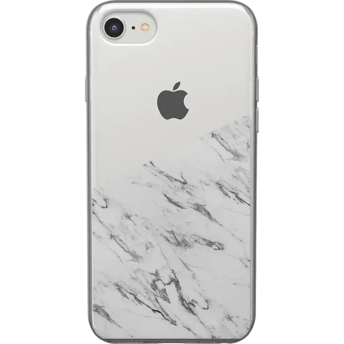 Let's Split | Half White Clear Marble Case iPhone Case get.casely