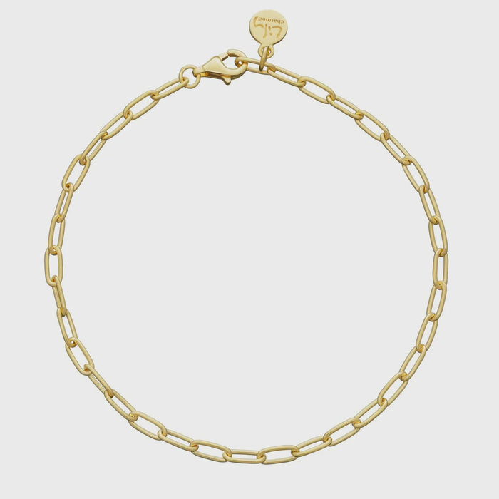 Lily Charmed Oval Link Charm Bracelet - Gold