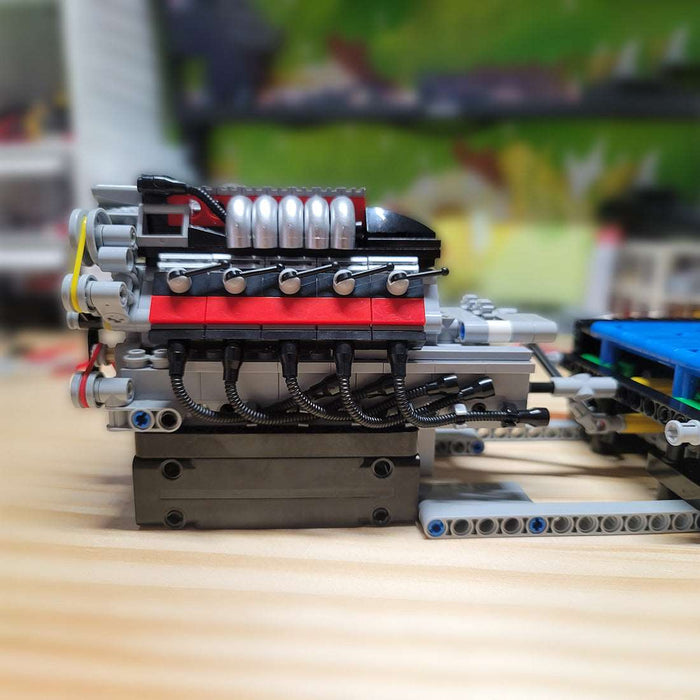 Luftgekühlter V10 - Motor mit Getriebe Klemmbausteine - LesDiy - Klemmbausteine